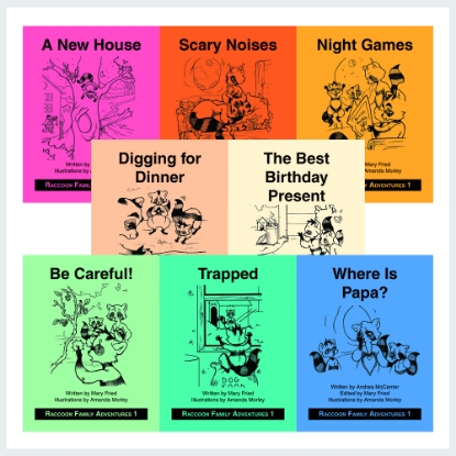 Raccoon Family Adventures 1 Mini set book covers